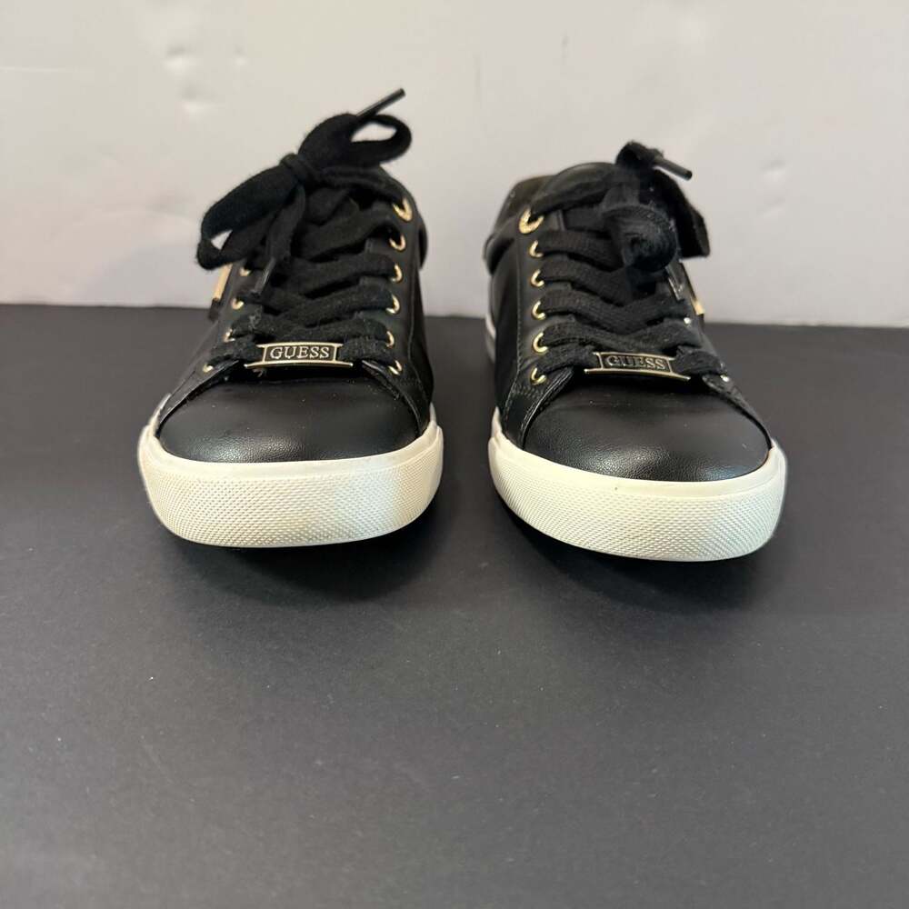 GUESS River Women's Black Low-Top Sneakers with Gold Hardware Size 7.5 - Picture 7 of 15